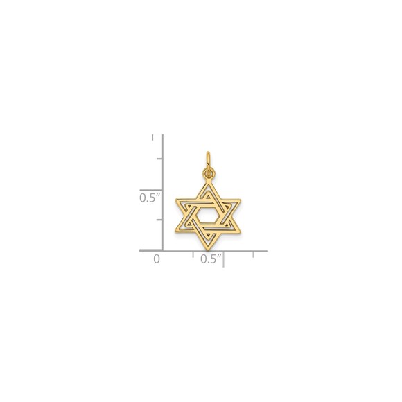 10k Jewish Star Charm - Picture 2 of 4